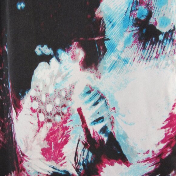 Kensie Faux Wrap Dress - Floral (White Black Red Blue) - Picture 7 of 9